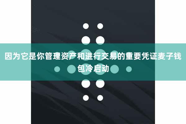 因为它是你管理资产和进行交易的重要凭证麦子钱包冷启动